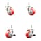 Service Caster 3 Inch 316SS Red Polyurethane Swivel 12mm Threaded Stem Caster Brake, 2PK SS316TS20S314-PPUB-RED-M1215-2-TLB-2 - alternate 2